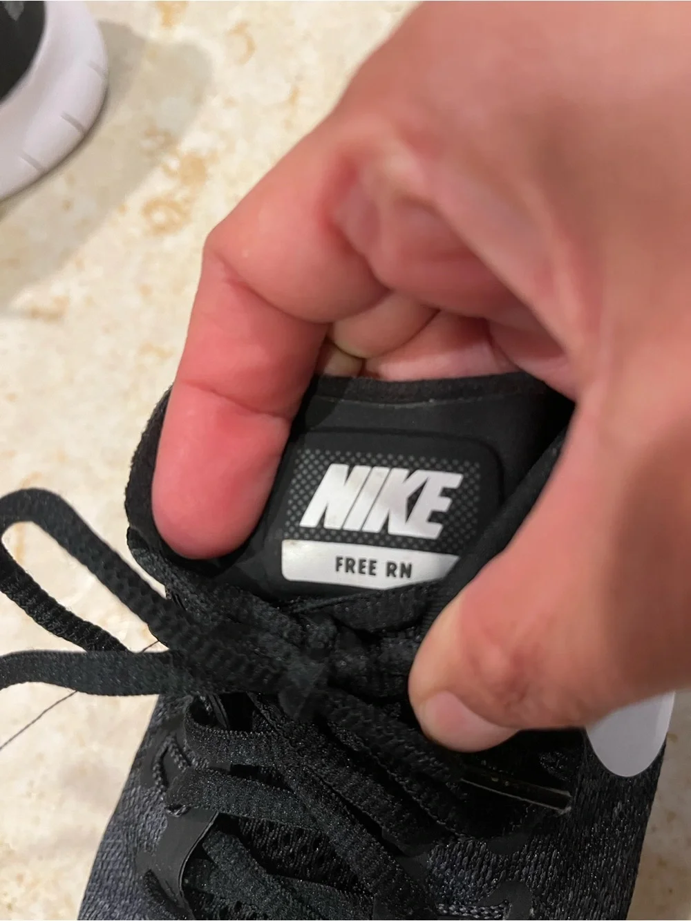 Nike  free women Black/White Running Shoes with White Swoosh.